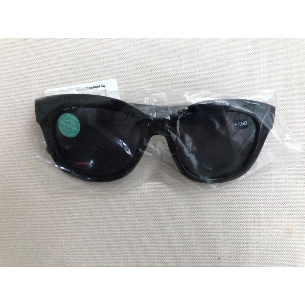 New Center Stage BLACK PEEPERS BIFOCAL Sun Readers +1.50